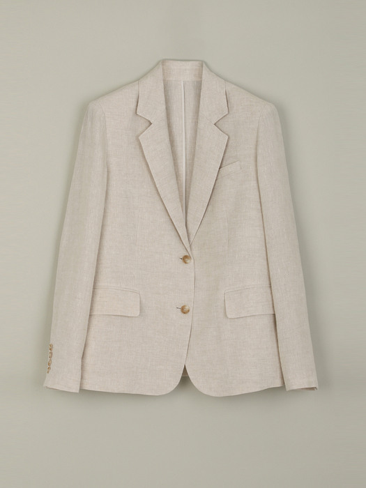 Basic Linen Single Jacket_Oatmeal