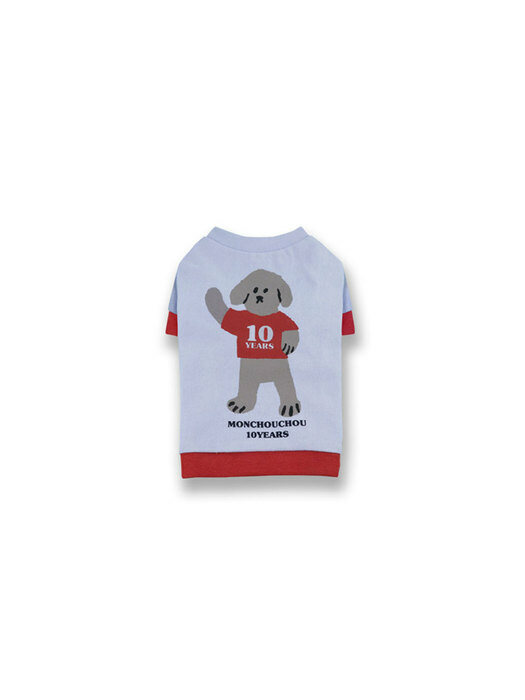 TEN YEARS YOUNG DOG Sleeve Tee Light Blue