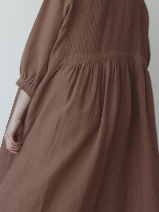 [Linen100%]Linen pintuck dresses - 3color