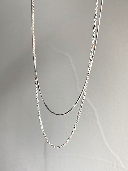 [단독][silver925] Layered Snake Necklace