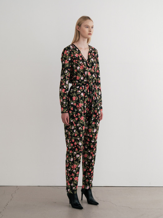 Y-Neck Flower Jumpsuit (JUJD202)