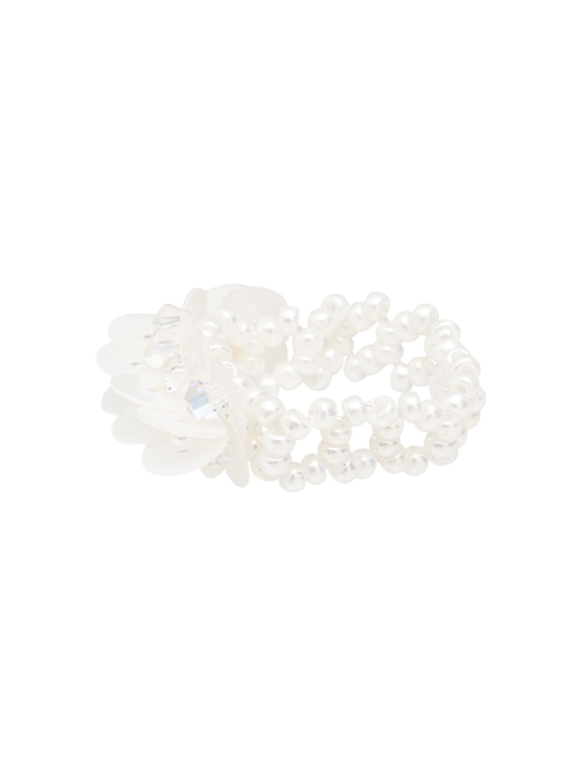 Spangle Beads Ring (White)