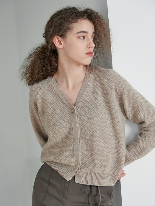 CASHMERE HIDDEN CARDIGAN_Natural