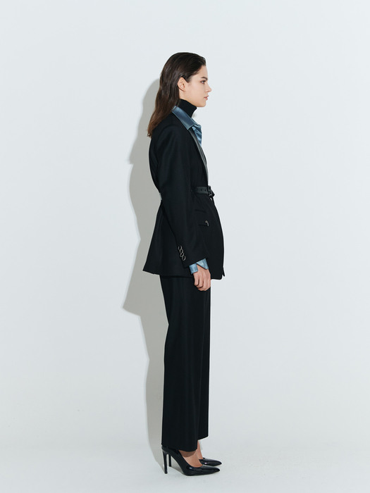 Oversized Block Tailored Jacket [Black]
