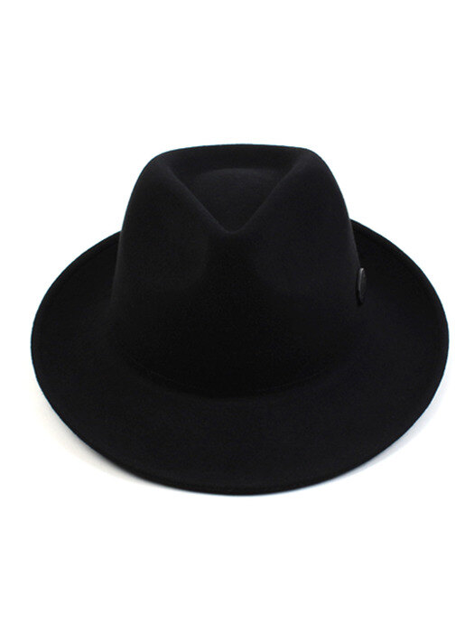 BU Simple BK Black Wool Fedora 울페도라