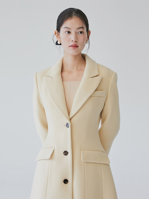 TANIA Classic A-line coat (Butter)