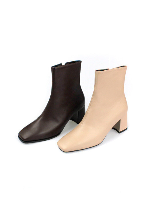 [리퍼브] Basic Square-Toe Ankle Boots(6cm)/B9013/2COLORS