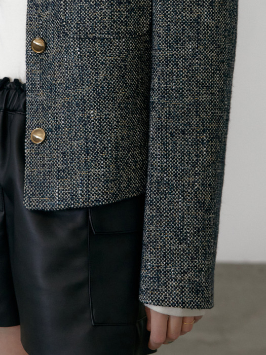 French Tweed Jacket / Navy