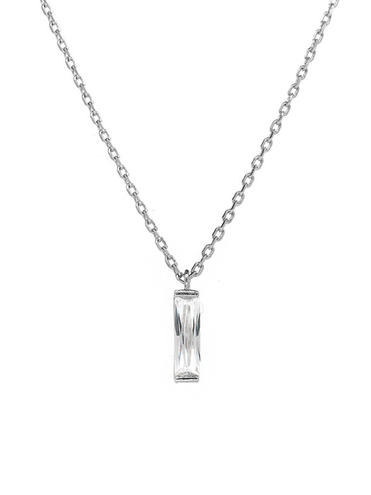 Square Crystal Pendant Necklace (14k)