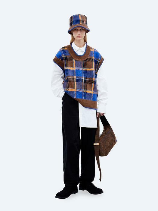 Joyce knit vest Blue check