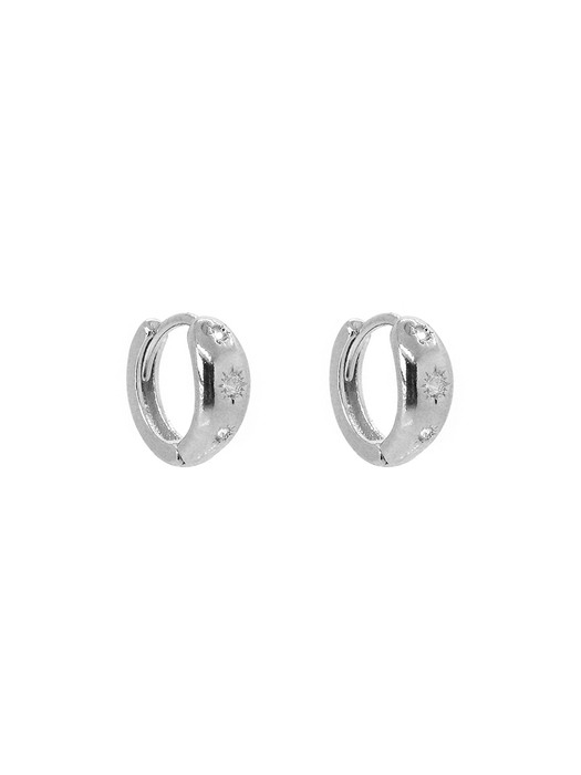 Twinkle Cubic Bold Onetouch Earring (Silver925)