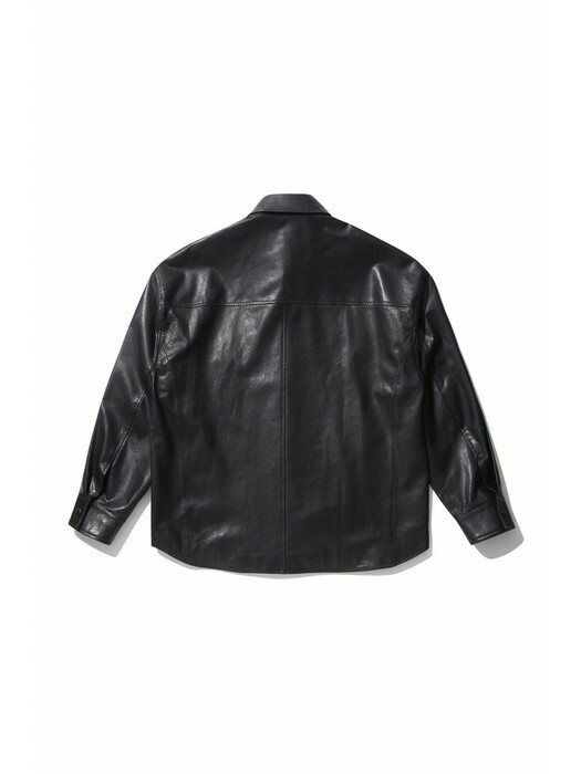shirt style vegetable leather jacket_CWUDS22215BKX