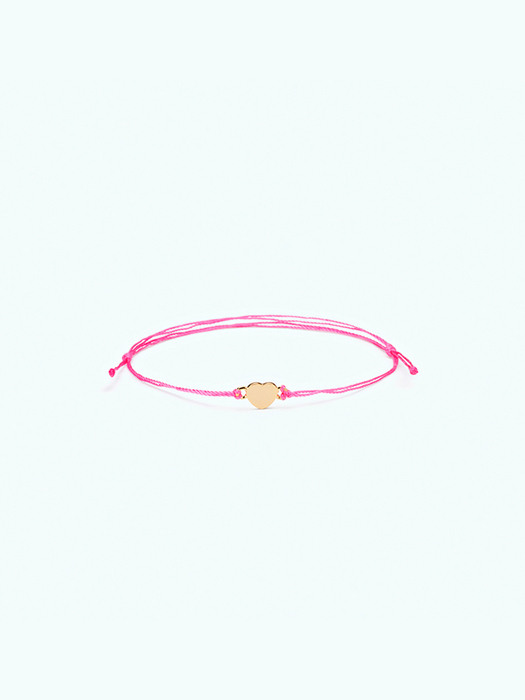 비타민 Gold 실팔찌 Pink Heart (14K)