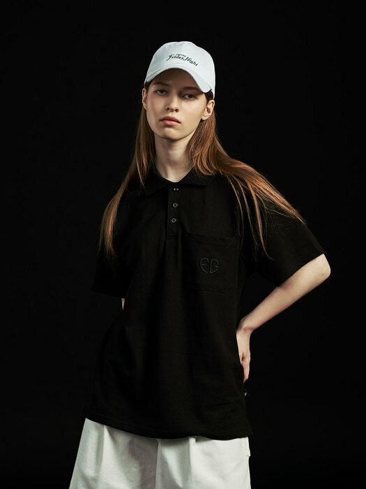 COTTON PK SHORT SLEEVE POLO TEE_WOMEN(BLACK)