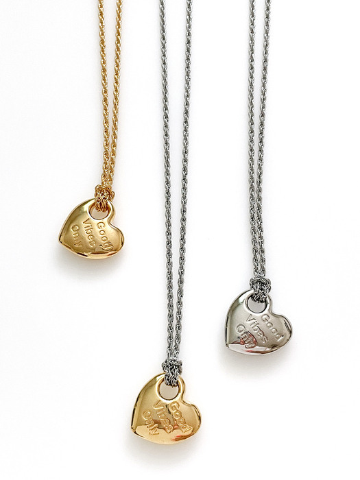 Good Vibe Heart Necklace (3color)