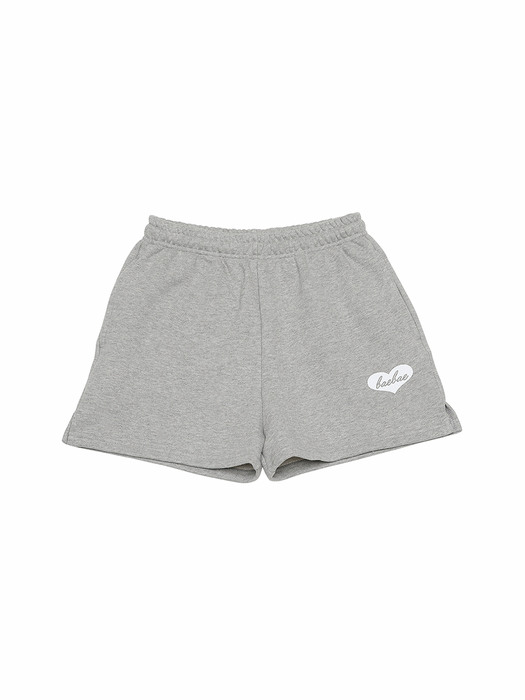 Heart Logo Sweat Shorts (melange grey)