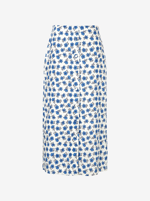 POKAI H-line skirt (Blue flower)