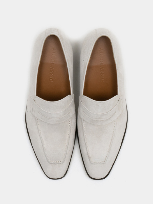Ardor_Penny Loafers White Suede / ALC001