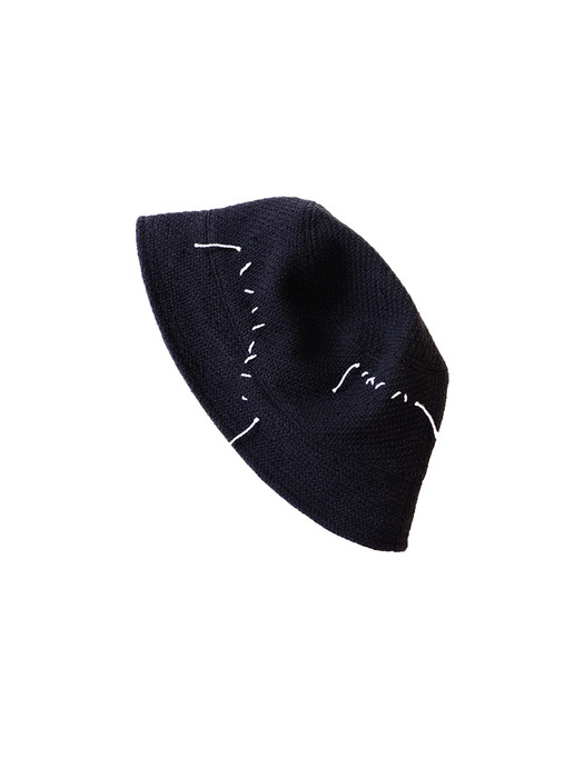 Hand Stitch Bucket Hat / Black