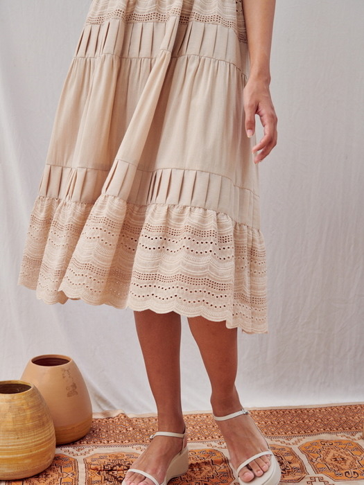 Cotton Embroidery Lace Off-shoulder Dress