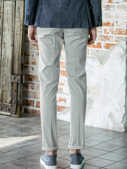 nora cotton single pants - p.grey