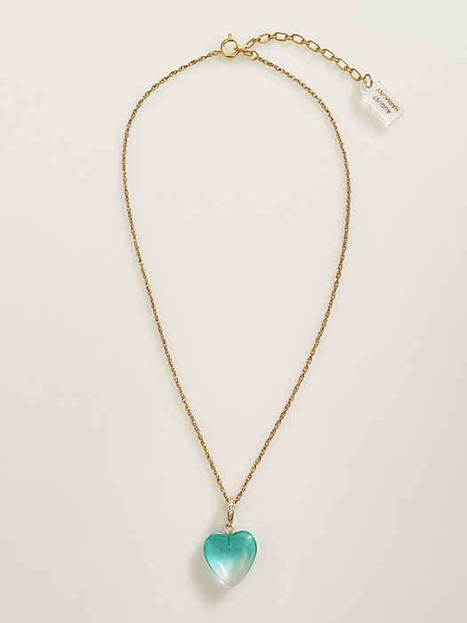 Cocktail Heart Necklace (Blue Lagoon)