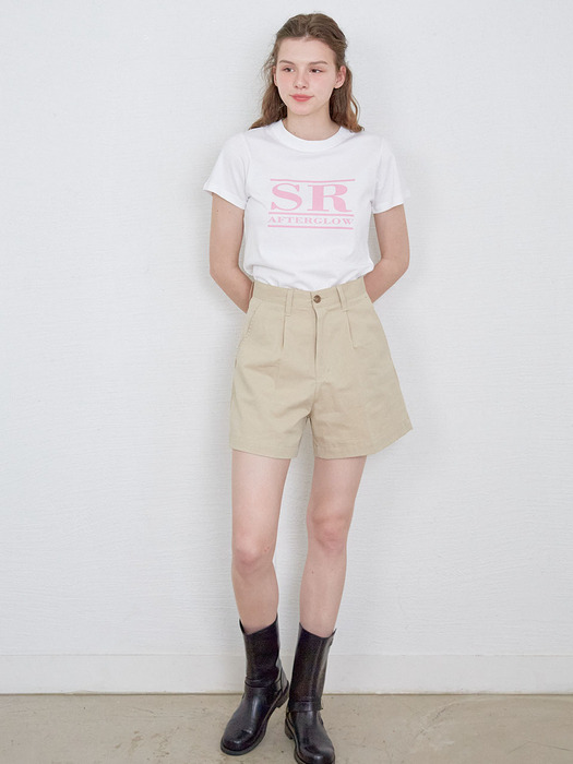 SR T-SHIRT - WHITE+PINK