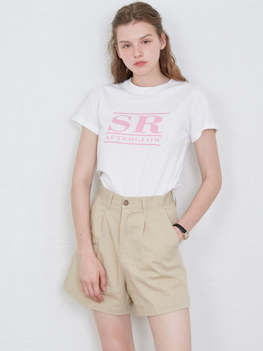 SR T-SHIRT - WHITE+PINK