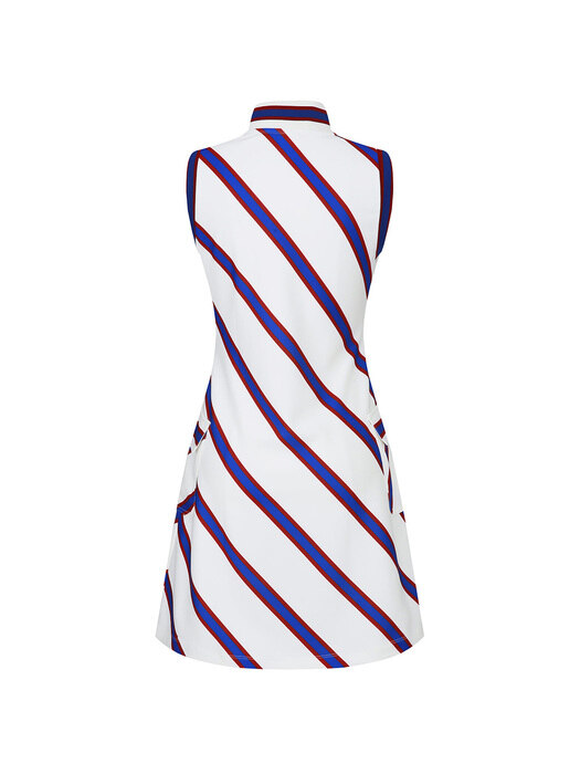 [TA221OP59P] color stripe zipup dress-navy