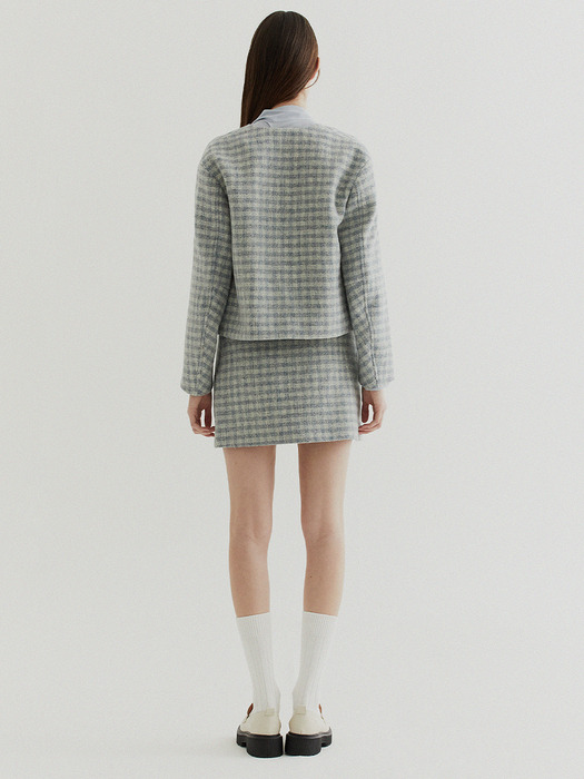 [Tweed] Checked Tweed Mini Skirt