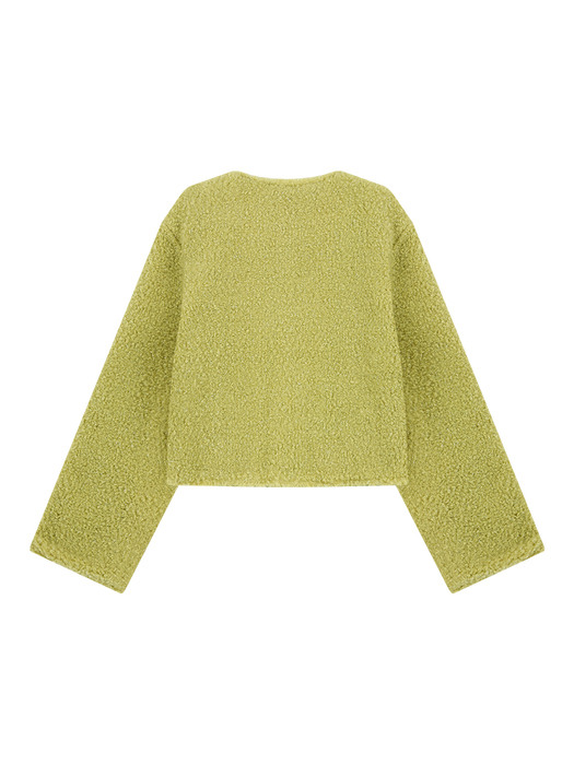 BOUCLE STAR ZIP UP (OLIVE)