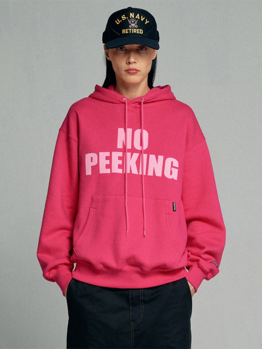 No Peeking Hoodie Cherry Pink