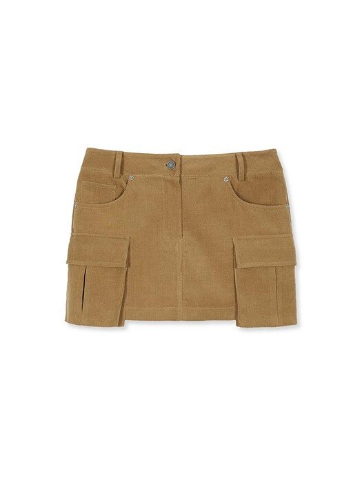 Corduroy Mini Skirt in Brown VW2WS486-93