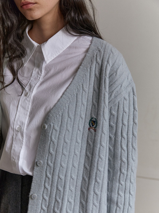 classic cable cardigan - surf