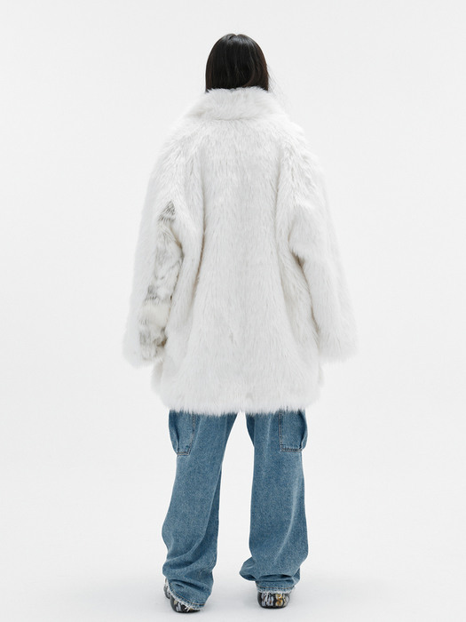 FRENCH FAUX FUR COAT IVORY