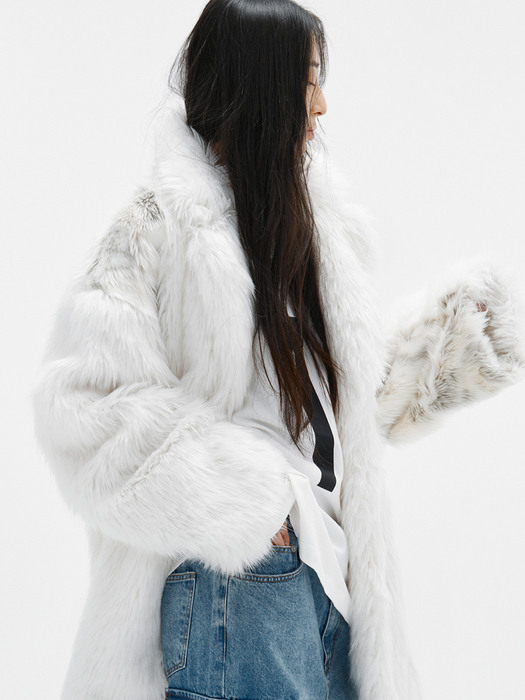 FRENCH FAUX FUR COAT IVORY