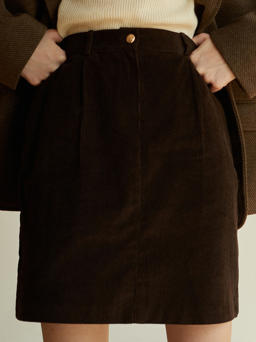 AD065 corduroy shorts skirt (deepbrown)