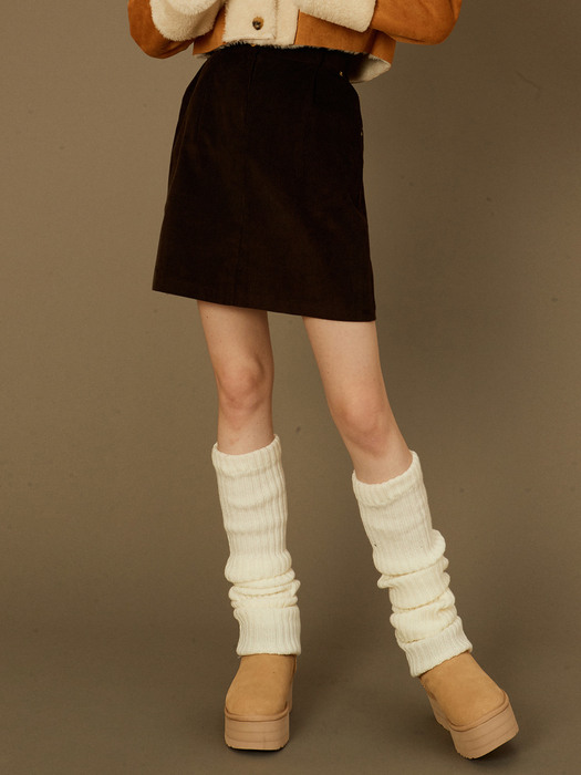 AD065 corduroy shorts skirt (deepbrown)