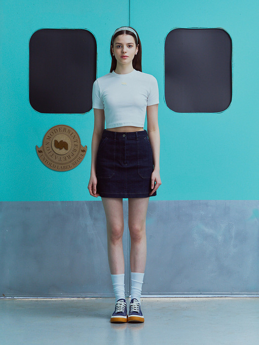 WAPPEN DENIM MINI SKIRT_INDIGO [U3S0S20160]