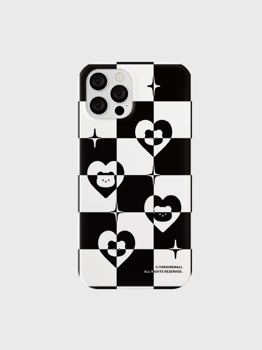 heart gummy checkerboard [하드 폰케이스]