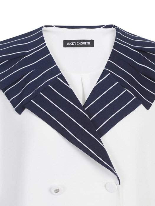 Modified Sailor Collar Short Sleeve Dress_LFDAM23470IVX