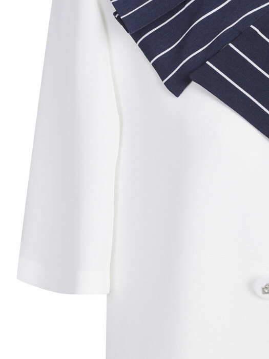 Modified Sailor Collar Short Sleeve Dress_LFDAM23470IVX