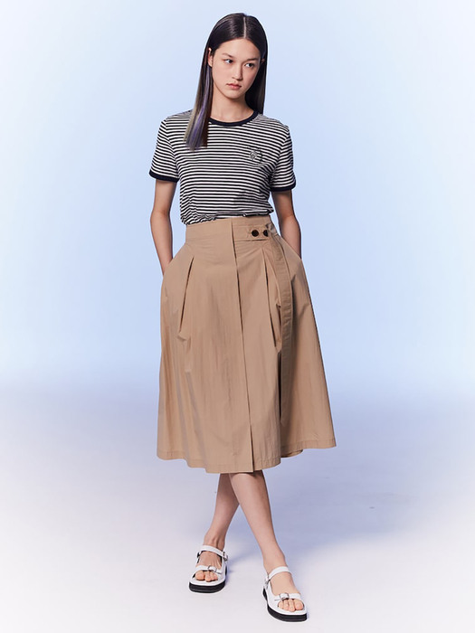 Belted Flair Skirt  Beige (KE3327M02A)