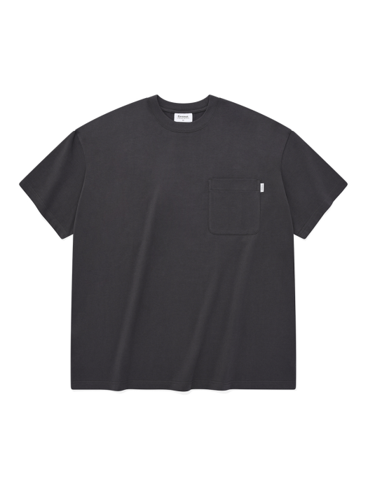 우먼 오버핏 레글런 티셔츠 차콜