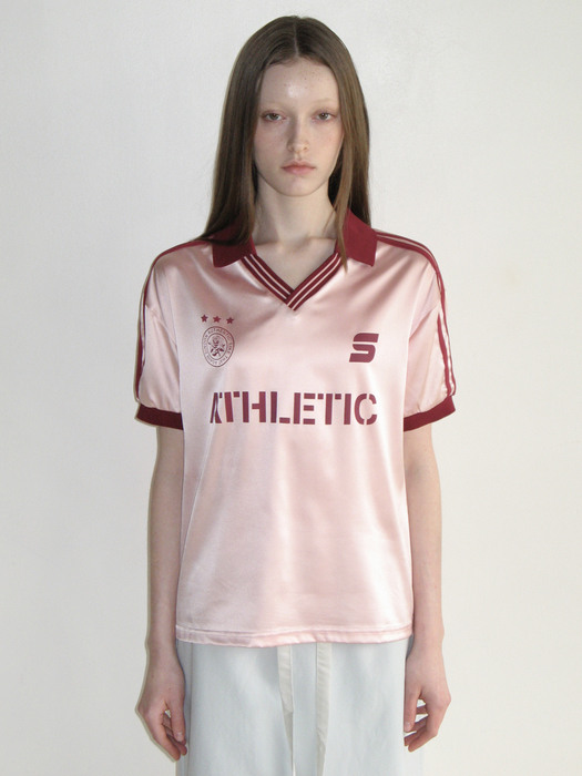 SINOON시눈]SPORTY TRACK HALF SLEEVE SHIRTS (PINK)