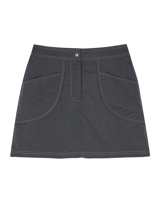 CURVY MINI SKIRT IN CHARCOAL