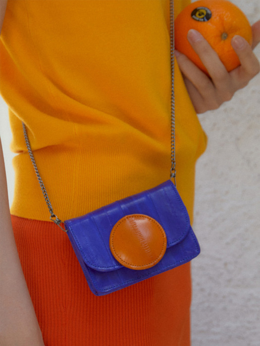 Macaron wallet mini bag blue orange