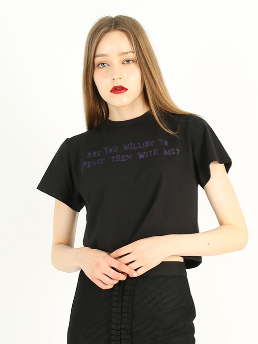[23SS]REVENGE Edition Cotton Crop T-shirt _BLACK