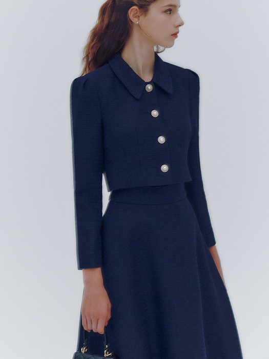 Bell tweed crop jacket(4colors)