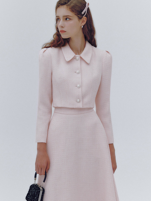 Bell tweed crop jacket(4colors)